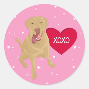 Dudley Labrador Valentiness XOXO Runt Klistermärke