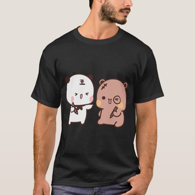 Dudu Bear och Bubu Panda spelar färgning Themselv T Shirt (Framsida)