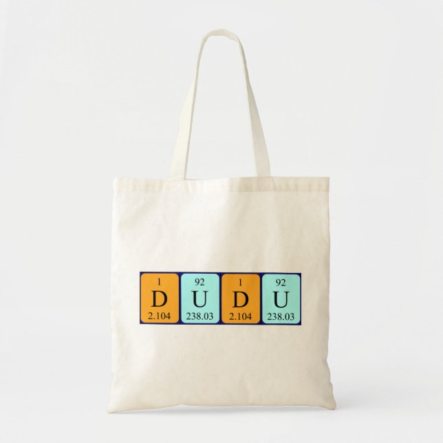 Dudu periodisk bord namn tote bag tygkasse (Framsidan)