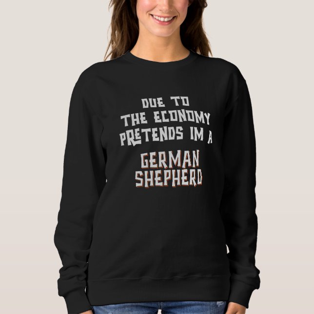 Due Economy Pretend GERMAN SHEPHERD Easy Halloween T Shirt (Framsida)