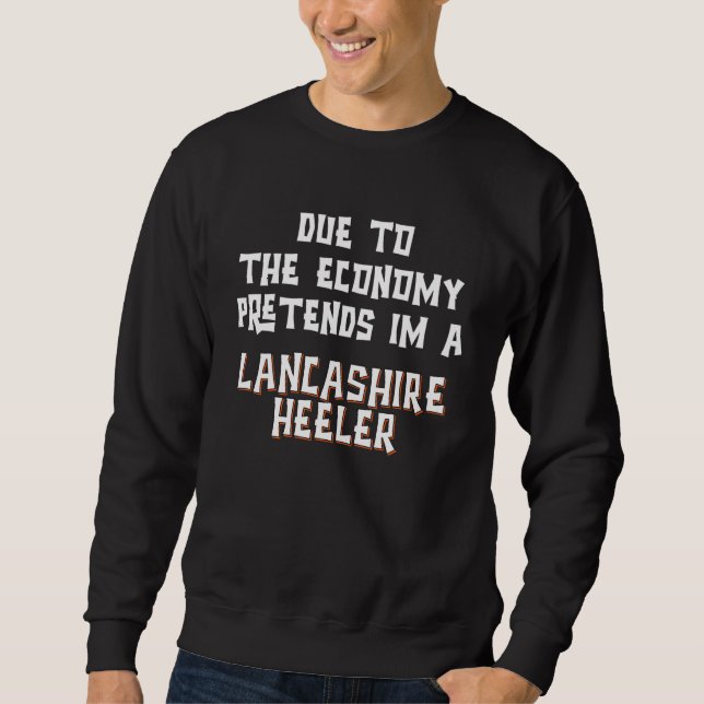Due Economy Pretend LANCASHIRE HEELER Easy Hallowe Lång Ärmad Tröja (Framsida)