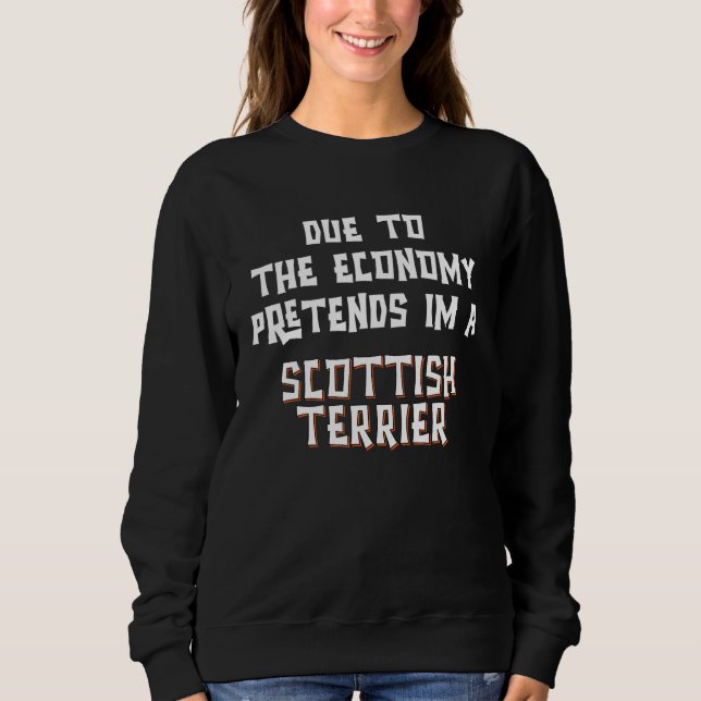 Due Economy Pretend SCOTTISH TERRIER Easy Hallowee T Shirt (Framsida)