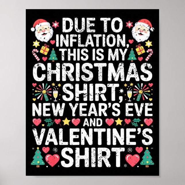 Due To Inflation Christmas New Year Valentine Funn Poster (Framsidan)