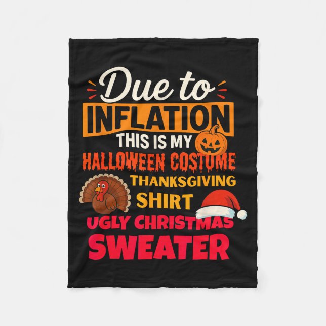 Due To Inflation This Is My Halloween Thanksgiving Fleecefilt (Framsidan)