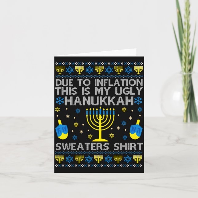 Due To Inflation This Is My Ugly Hanukkah Sweaters Kort (Framsida)