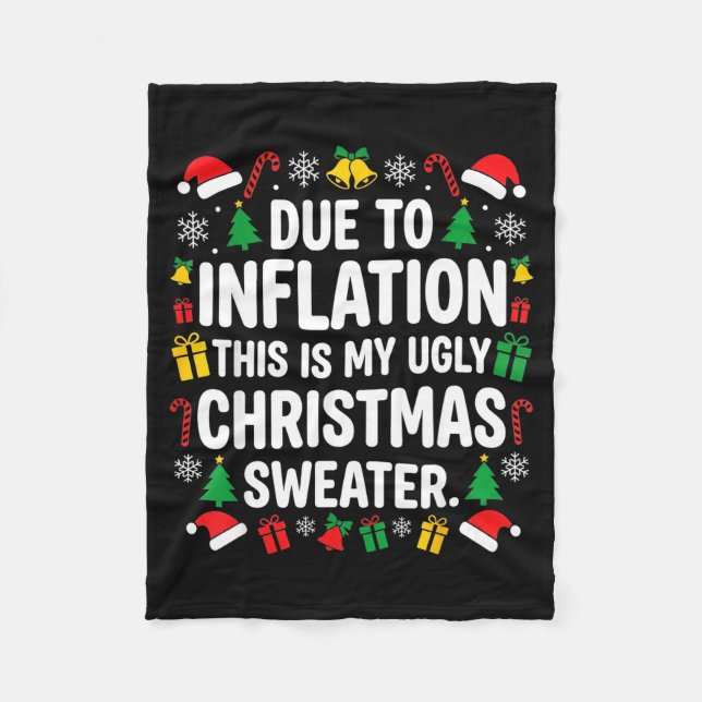 Due To Inflation Ugly Christmas Sweater Shirt Men  Fleecefilt (Framsidan)