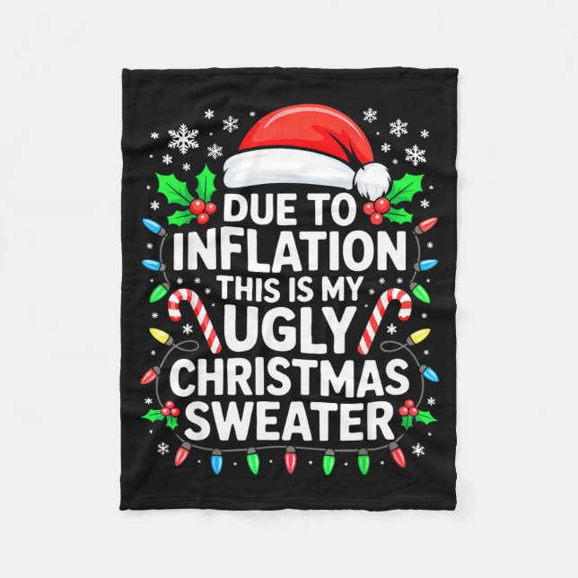 Due To Inflation Ugly Christmas Sweater Shirt Men  Fleecefilt (Framsidan)
