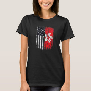 Duel Flagga Hong Kong och amerikansk duel-medborga T Shirt