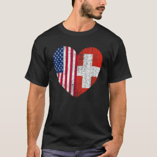 Duel Heart Schweiz och amerikansk duel-medborgare T Shirt