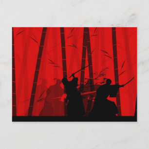 Duel i Red Bamboo - Samurai Vykort
