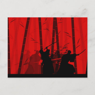 Duel i Red Bamboo - Samurai Vykort