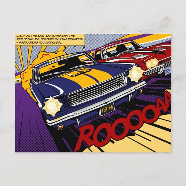 Duel: Mustang vs. Corvette Vykort (Framsida)