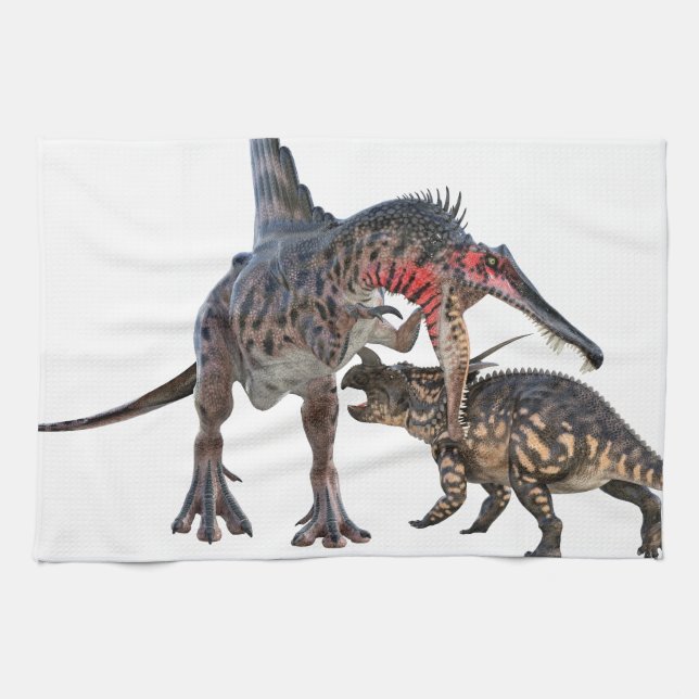 Dueling Dinosaurs Kökshandduk (Horisontell)