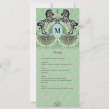Dueling Zebra Monogram Menu