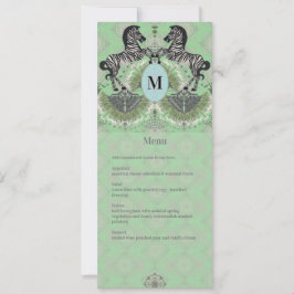 Dueling Zebra Monogram Menu