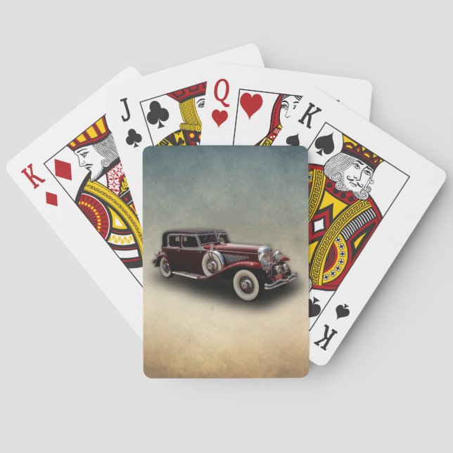 Duesenberg (Duesy) modell J Classic Car Casinokort (Baksidan)