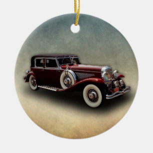 Duesenberg (Duesy) modellerar j-klassikerbilen Julgransprydnad Keramik
