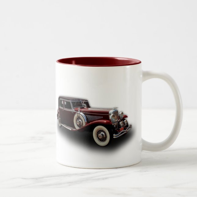 Duesenberg (Duesy) modellerar j-klassikerbilen Två-Tonad Mugg (Höger)