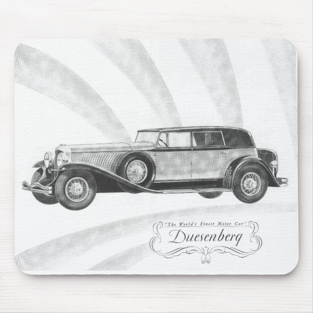 Duesenberg motorisk bil musmatta (Framsidan)