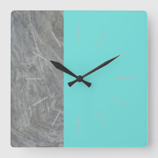 DUET | marmor och färg Fyrkantig Klocka