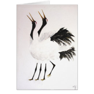 Duett av denäbbformiga kranarna hälsningskort