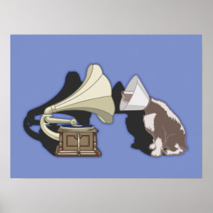 Duett - hund & grammofon poster