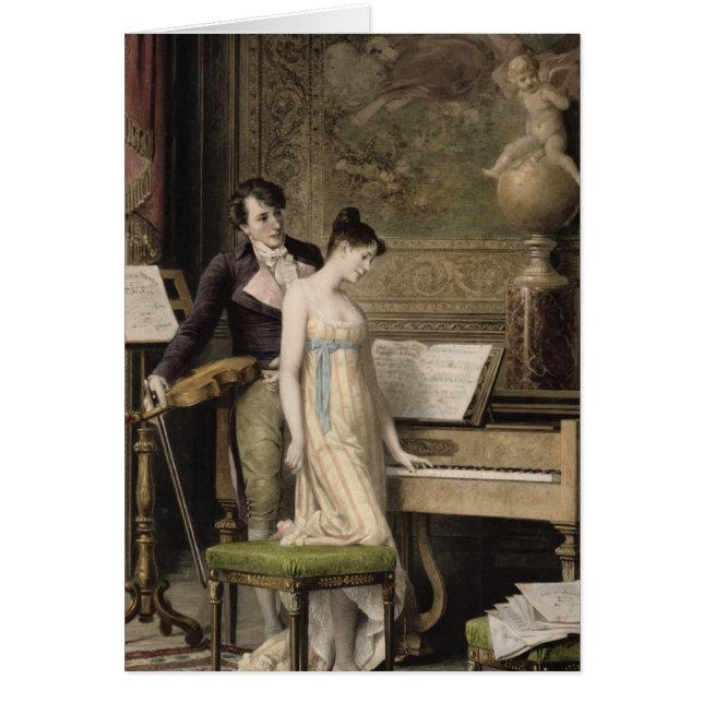 Duett (mezzotinten) hälsningskort (Framsidan)