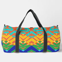 Duffel Bag, A multicolor classic zigzag pattern  D