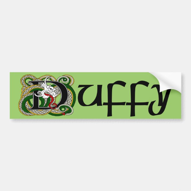 Duffy Celtic Dragon Bumper Sticker Bildekal (Framsidan)
