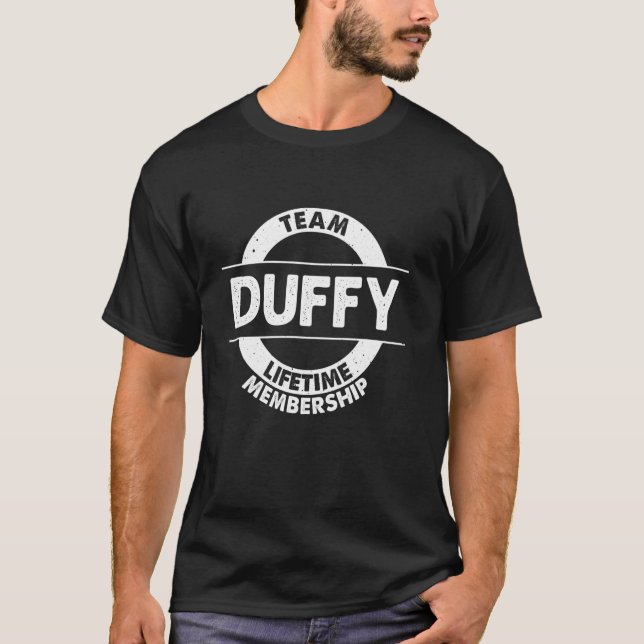 Duffy Funny Surname Family Träd Birthday Reunion I T Shirt (Framsida)
