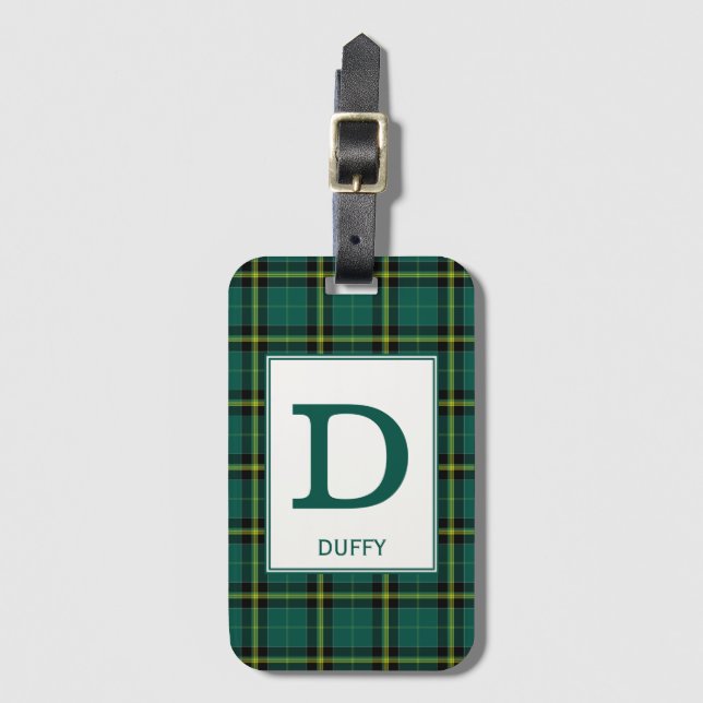 Duffy Tartan Grönt Play Mönster Bagagebricka (Framsida vertikal)
