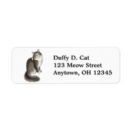 Duffy the Cat Label Returadress Etikett