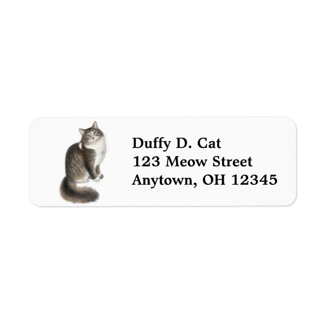 Duffy the Cat Label Returadress Etikett (Framsidan)