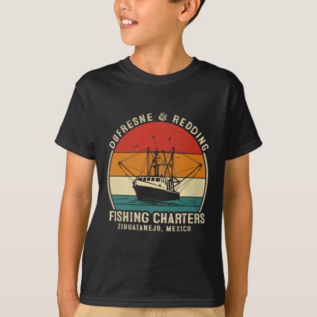 Dufresne And Redding Fiskecharter - Vintagebåt T Shirt (Framsida)