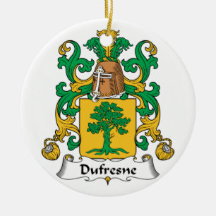 Dufresne familjvapensköld julgransprydnad keramik