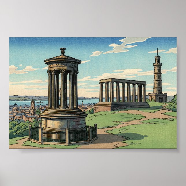 Dugald Stewart Monument on Calton Hill  Poster (Framsidan)