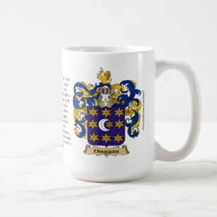 Duggan, ursprung, det menande och vapenskölden kaffemugg
