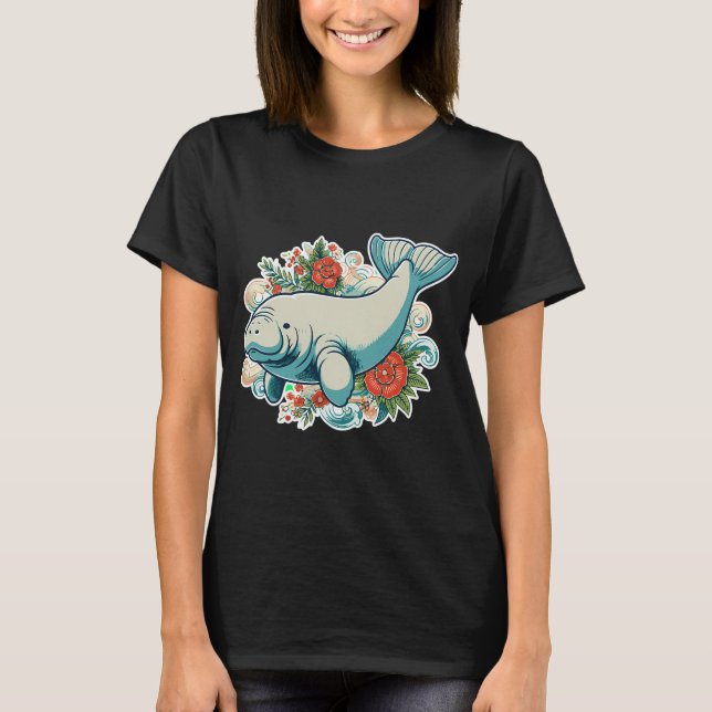 dugong retro t shirt (Framsida)
