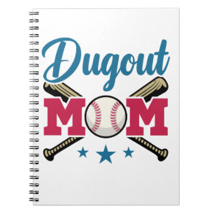 Dugout Mamma Baseball Parent T-Boll Tee Boll Anteckningsbok
