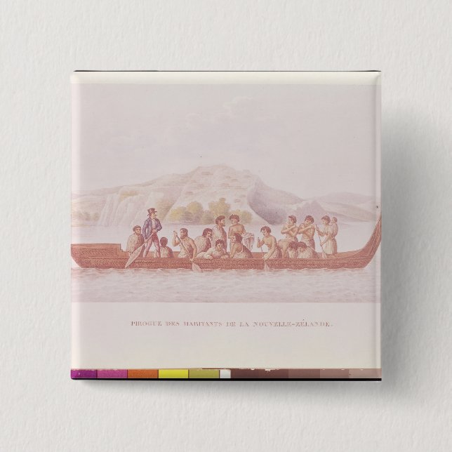 Dugoutkanot som lotsas av infödingar av knapp (Framsida)