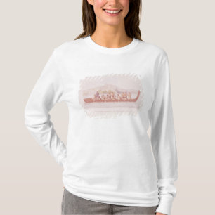 Dugoutkanot som lotsas av infödingar av t-shirt