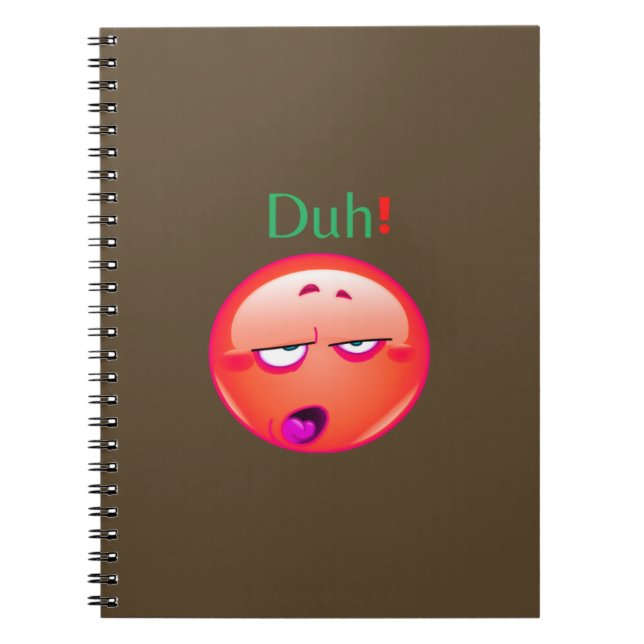 Duh Notebook, Duh emoji Ansikte reaktion Notebook Anteckningsbok (Framsidan)