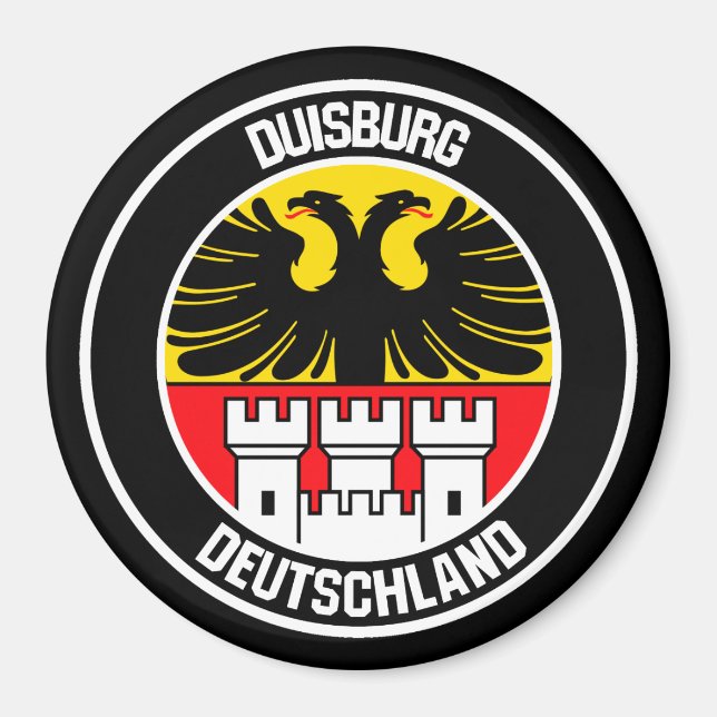 Duisburg Round Emblem Magnet (Framsidan)
