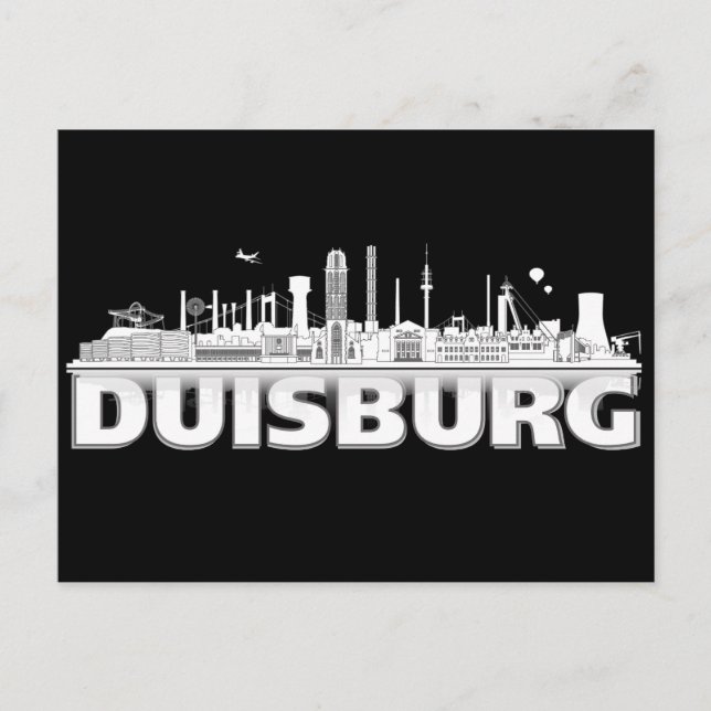 Duisburg Stadt Skyline - Postkarte Vykort (Framsida)
