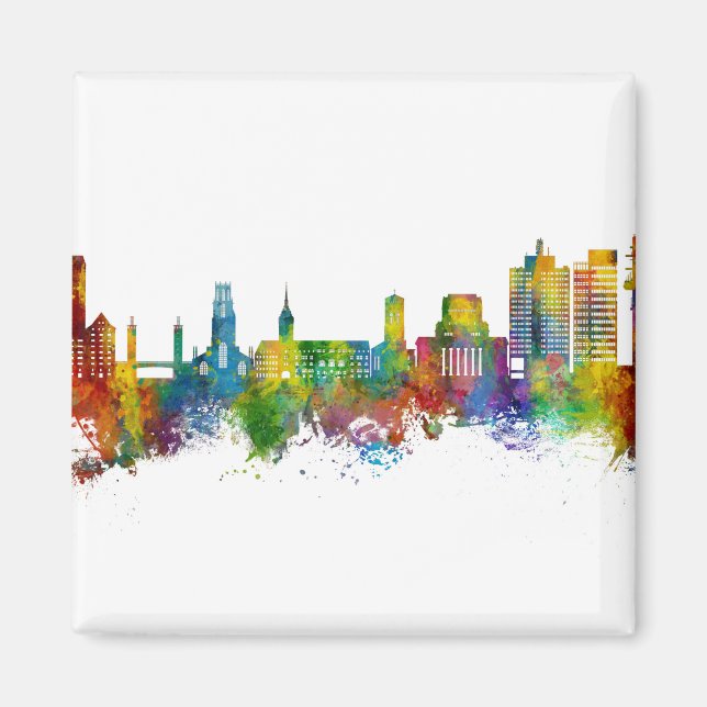 Duisburg Tyskland Skyline Magnet (Framsidan)