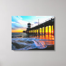 Duk - Solnedgång vid Huntington Beach Pier