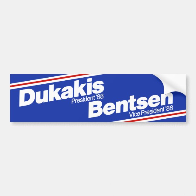 Dukakis 1988 Bumper Sticker Bildekal (Framsidan)