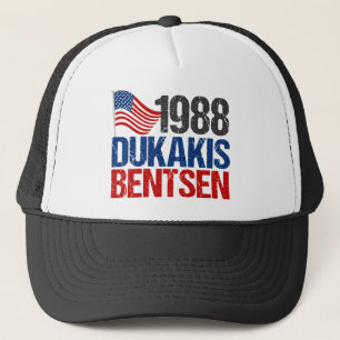 Dukakis Bentsen vintageval 1988 Truckerkeps
