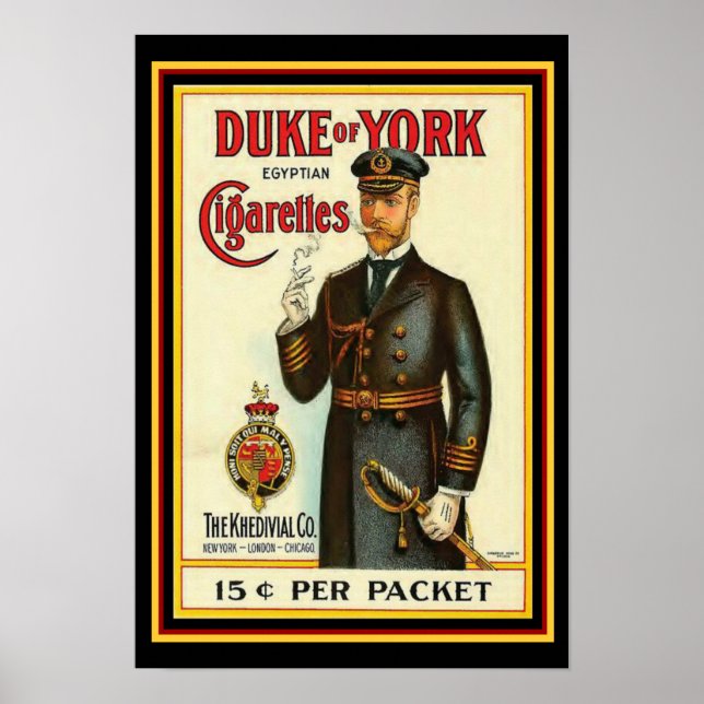 Duke av York Cigarette Poster 13 x 19 (Framsidan)