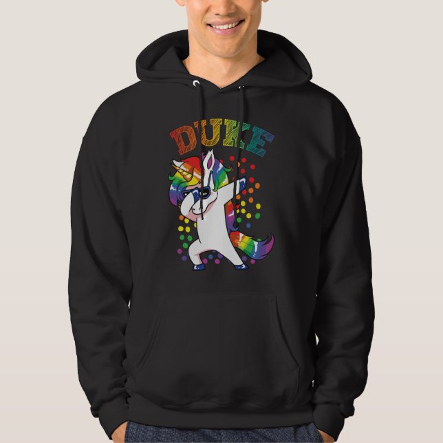 Duke Dabbing Unicorn Hoodie (Framsida)